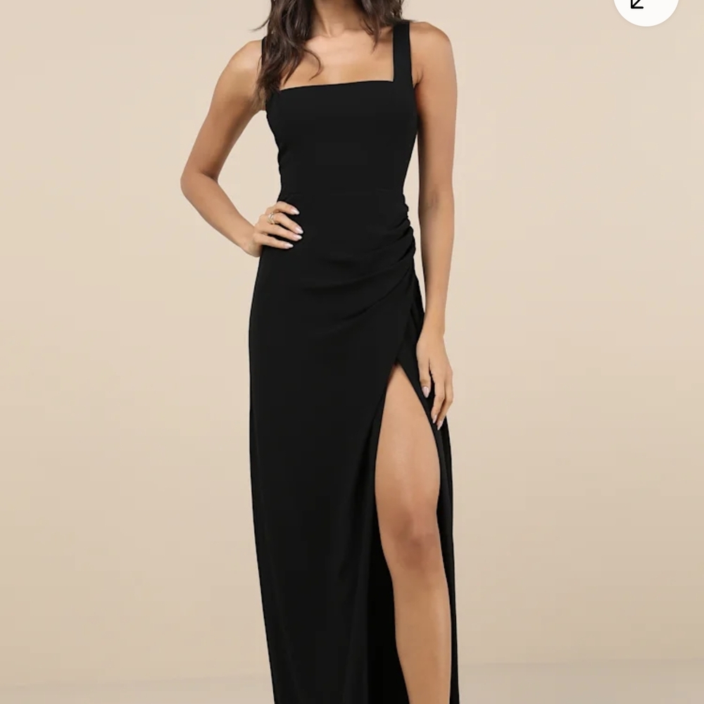 Lulu's Black Maxi Dress with Slit